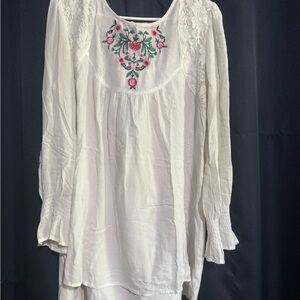Embroidered White Blouse